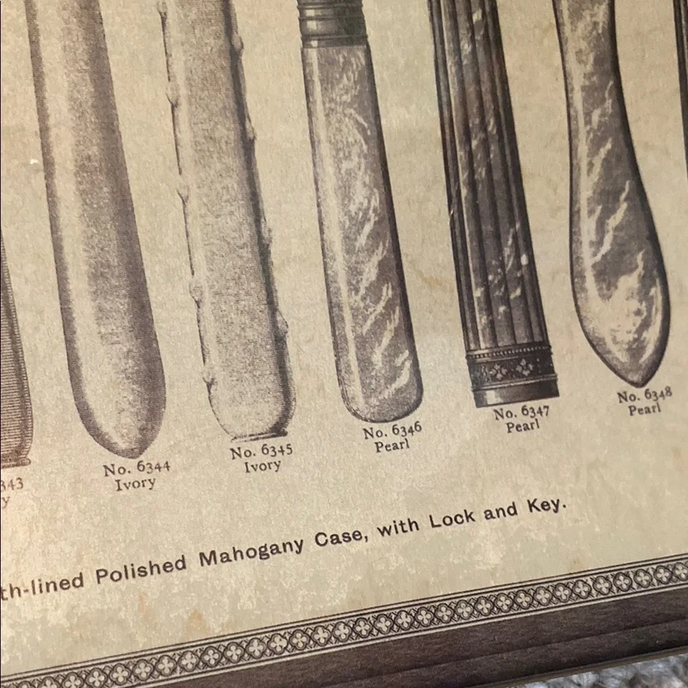 Vintage tray depicting dessert, knives, and forks of the early 1900s - Picture 6 of 9